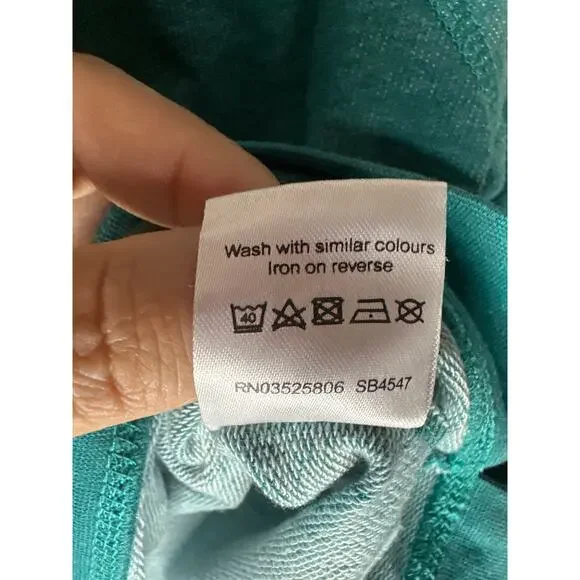 Sweaty Betty Chelsea Crop Sweatshirt Crewneck Teal Long Sleeve Size M Athleisure - Picture 9 of 9